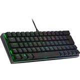 Cooler Master Peripherals SK620 teclado USB QWERTZ Alemán Negro, Teclado para gaming Gunmetal/Negro, 60%, USB, Interruptor mecánico, QWERTZ, LED RGB, Negro