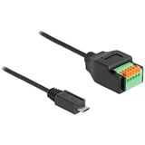 DeLOCK Adaptador USB 2.0, conector Micro-USB macho > bloque terminal de 5 pines negro
