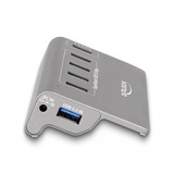 DeLOCK Hub USB 10 Gbps con 4 puertos USB tipo A + 1 puerto de carga rápida gris