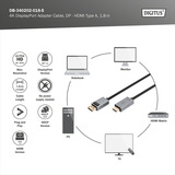 Digitus Cable adaptador DisplayPort > HDMI, UHD 4K negro