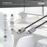 Digitus Cable adaptador DisplayPort > HDMI, UHD 4K negro