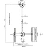 Digitus Soporte universal para TV de techo con ajuste telescópico de altura negro