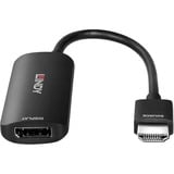 Lindy 38329 adaptador de cable de vídeo 0,157 m HDMI tipo A (Estándar) DisplayPort Negro, Convertidor negro, 0,157 m, HDMI tipo A (Estándar), DisplayPort, Macho, Hembra, Derecho