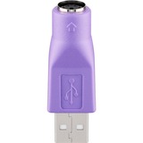 68918 cambiador de género para cable USB Type-A PS/2 Violeta, Adaptador