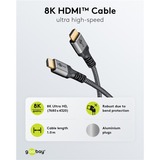 goobay Plus Cable HDMI Ultra de alta velocidad, 8K @ 60Hz gris