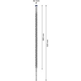 Bosch Expert Broca para martillo SDS Max-8X, Taladro Martillo perforador, Hammer drill bit, 3,2 cm, 920 mm, Concreto, Piedra, 80 cm