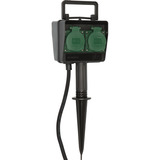 Brennenstuhl 1154450 toma de corriente Negro, Regleta negro, Negro, IP44, 16 A