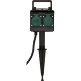 Brennenstuhl 1154450 toma de corriente Negro, Regleta negro, Negro, IP44, 16 A