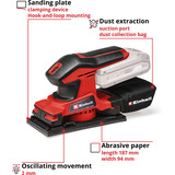 EINHELL Lijadora orbital Power X-Change TC-OS 18/187 Li-Solo, 18Volt rojo/Negro
