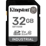 Kingston 32G SDHC Industrial pSLC, Tarjeta de memoria negro, 32 GB, SDHC, Clase 10, UHS-I, 100 MB/s, 80 MB/s