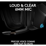 Logitech G935 Auriculares Diadema Conector de 3,5 mm MicroUSB Negro, Azul, Auriculares para gaming negro, Auriculares, Diadema, Juego, Negro, Azul, Binaural, Unidad de control externa