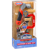 MGA Entertainment Little Tikes Creative Construction - Set de martillo y clavos, Herramientas para niños 