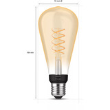 Philips Hue White Filament Lampe E27 Giant Edison ST72 550 lm, Lámpara LED 