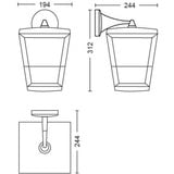 Philips White & Color Ambiance Econic Outdoor aplique de pared colgante, Luz de LED negro