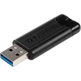Verbatim PinStripe 3.0 - Unidad USB 3.0 de 16 GB  - Negro, Lápiz USB negro, 16 GB, USB tipo A, 3.2 Gen 1 (3.1 Gen 1), Deslizar, 7 g, Negro