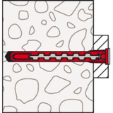 fischer Taco de vástago largo HybridPower 10x90 T, Pasador rojo/Gris