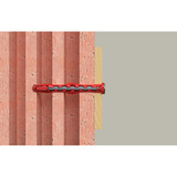 fischer Taco de vástago largo HybridPower 10x90 T, Pasador rojo/Gris