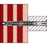 fischer Taco de vástago largo SXRL 8x120 T, Pasador gris claro