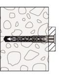 fischer Taco de vástago largo SXRL 8x120 T, Pasador gris claro