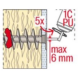 fischer Taco para aislamiento FID II Plus 80mm, Pasador blanco