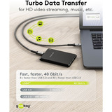 goobay Cable USB4 Gen 3x2, conector USB-C > conector USB-C, 40Gbit/s negro/Gris