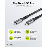 goobay Cable USB4 Gen 3x2, conector USB-C > conector USB-C, 40Gbit/s negro/Gris