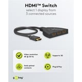 goobay Conmutador HDMI 3 a 1 (4K @ 30Hz) negro
