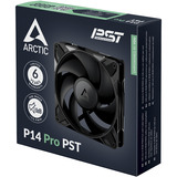 ARCTIC P14 Pro PST Carcasa del ordenador Ventilador 14 cm Negro 1 pieza(s) negro, Ventilador, 14 cm, 400 RPM, 2500 RPM, 186 m³/h, Negro