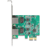 DeLOCK Tarjeta PCI Express x1 2 x RJ45 2,5 Gigabit LAN RTL8125, Adaptador de red 