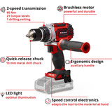 EINHELL Atornillador profesional a batería TP-CD 18/60 Li BL - Solo, 18 Voltios, Taladro/destornillador rojo/Negro