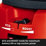 EINHELL TE-VC 36/30 Li S-Solo 30 L Aspiradora de tambor Seca y húmeda Bolsa para el polvo, Aspiradora en húmedo y en seco rojo/Plateado, Aspiradora de tambor, Seca y húmeda, Bolsa para el polvo, 30 L, Filtrado, 76 dB