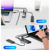 ICY BOX IB-HUB1743-CPD USB 3.2 Gen 2 (3.1 Gen 2) Type-A + Type-C 10000 Mbit/s Azul, Hub USB antracita, USB 3.2 Gen 2 (3.1 Gen 2) Type-A + Type-C, USB 3.2 Gen 2 (3.1 Gen 2) Type-A, USB 3.2 Gen 2 (3.1 Gen 2) Type-C, 10000 Mbit/s, Azul, Aluminio, 100 W