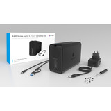 ICY BOX IB-RD3720-CU3, Carcasa RAID negro