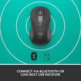 Logitech Signature M650 L, Ratón grafito, Izquierda, Óptico, Bluetooth, 4000 DPI, Grafito
