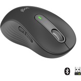 Logitech Signature M650 ratón Izquierda RF Wireless + Bluetooth Óptico 2000 DPI grafito, Izquierda, Óptico, RF Wireless + Bluetooth, 2000 DPI, Grafito