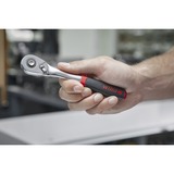 Wiha Carraca reversible 3/8", botón pulsador y seguro de bolas negro/Rojo