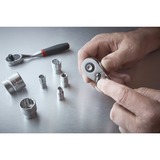 Wiha Carraca reversible 3/8", botón pulsador y seguro de bolas negro/Rojo