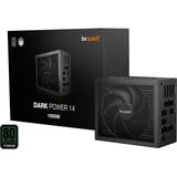 be quiet! Dark Power 14 1000 W - 80 Plus Titanium unidad de fuente de alimentación 20+4 pin ATX ATX Negro, Fuente de alimentación de PC negro, 1000 W, 100 - 240 V, 1100 W, 50/60 Hz, 10 A, 5 A