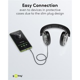 goobay 65276, Cable negro/Plateado