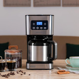 Cecotec Coffee 66 Drop & Thermo Time, Cafetera de filtro acero fino/Negro