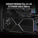 Corsair Cable de extensión PCIe 4.0 x16 de 90° Premium, Cable alargador negro