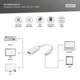 Digitus Adaptador / Convertidor Mini DisplayPort a HDMI blanco