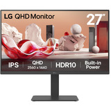 LG 27BA45QB-B pantalla para PC 68,6 cm (27") 2560 x 1440 Pixeles Quad HD LCD Negro, Monitor LED negro, 68,6 cm (27"), 2560 x 1440 Pixeles, Quad HD, LCD, 5 ms, Negro