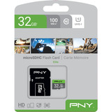 PNY Elite microSD 32 GB, Tarjeta de memoria gris/Verde