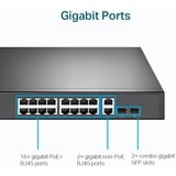 TP-Link TL-SG1218MP switch No administrado Gigabit Ethernet (10/100/1000) Energía sobre Ethernet (PoE) 1U Negro, Interruptor/Conmutador No administrado, Gigabit Ethernet (10/100/1000), Bidireccional completo (Full duplex), Energía sobre Ethernet (PoE), Montaje en rack, 1U