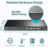 TP-Link TL-SG1218MP switch No administrado Gigabit Ethernet (10/100/1000) Energía sobre Ethernet (PoE) 1U Negro, Interruptor/Conmutador No administrado, Gigabit Ethernet (10/100/1000), Bidireccional completo (Full duplex), Energía sobre Ethernet (PoE), Montaje en rack, 1U