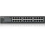 Zyxel GS1100-24E No administrado Gigabit Ethernet (10/100/1000) Negro, Interruptor/Conmutador No administrado, Gigabit Ethernet (10/100/1000), Montaje en rack, Montaje de pared