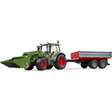 bruder Fendt Vario 211 con cargador frontal y remolque con bordes, Automóvil de construcción 