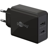 goobay Cargador rápido dual USB-C PD 30 vatios negro