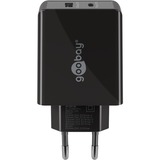 goobay Cargador rápido dual USB-C PD 30 vatios negro